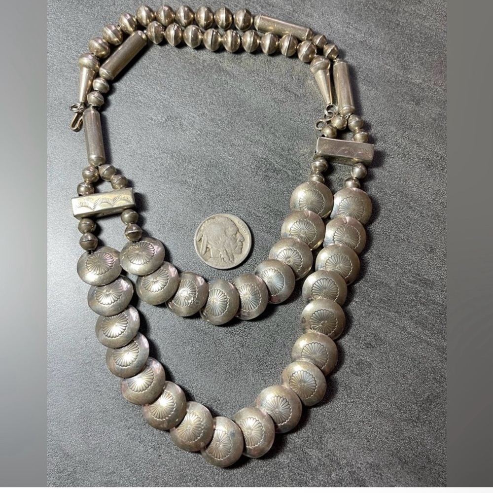 Ina J Nez Handmade & Stamped Pillow & Barrel Bead Necklace - Picture 6 of 9